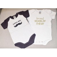 嬰兒短袖夾衣 一套兩件 - 男仔 12M